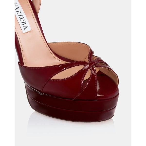 Aquazzura Moves Sandal Plateau 130 in Merlot, view 6 | Platform Heels