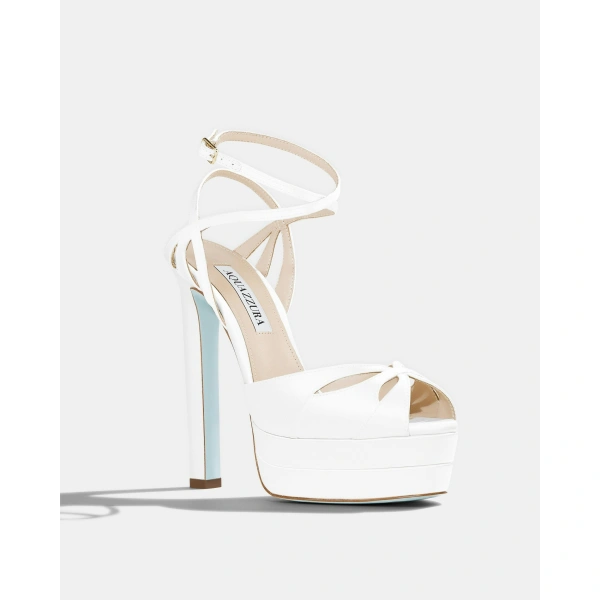 Aquazzura Moves Sandal Plateau 130 in White, view 2 | Platform Heels