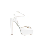 Aquazzura Moves Sandal Plateau 130 in White | Platform Heels