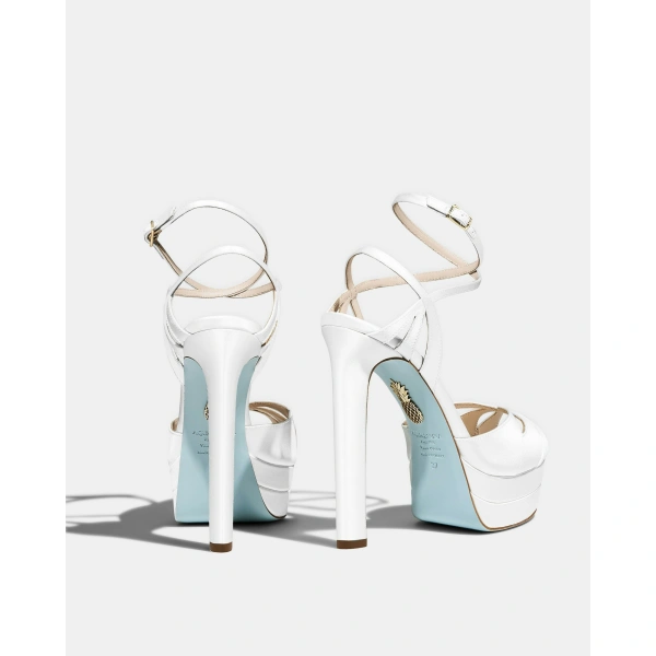 Aquazzura Moves Sandal Plateau 130 in White, view 4 | Platform Heels