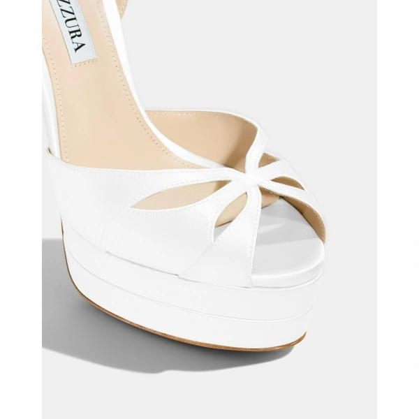 Aquazzura Moves Sandal Plateau 130 in White, view 6 | Platform Heels