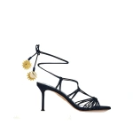 Aquazzura Night Stars Sandal 75 in Mezzanotte Navy | Sandals