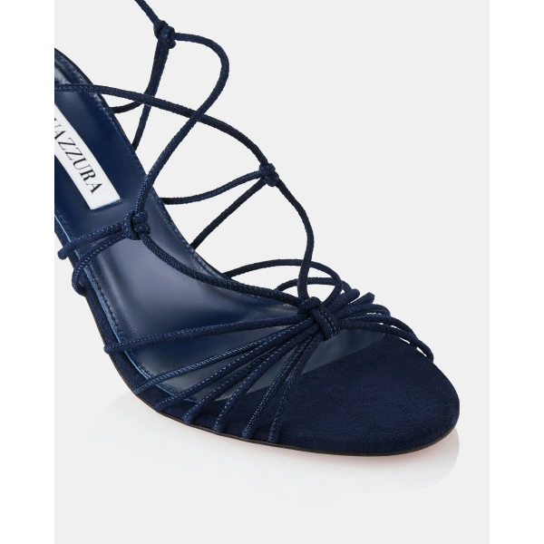 Aquazzura Night Stars Sandal 75 in Mezzanotte Navy, view 5 | Sandals