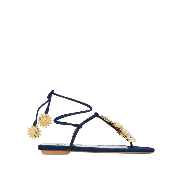Night Stars Sandal Flat in Mezzanotte Navy