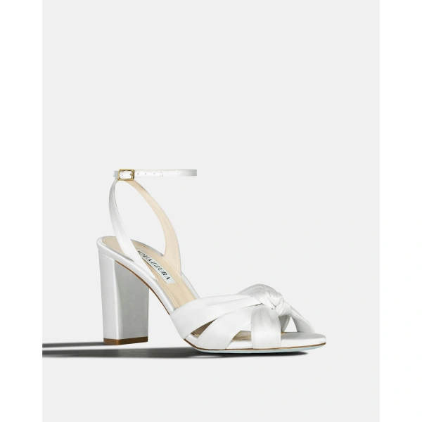 Aquazzura Nina Sandal 85 in White, view 2 | Sandals