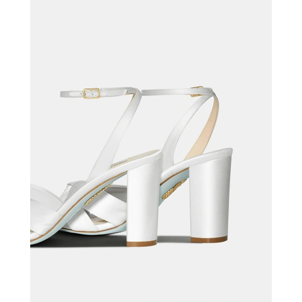 Aquazzura Nina Sandal 85 in White, view 4 | Sandals