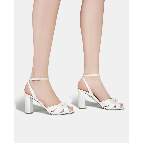 Aquazzura Nina Sandal 85 in White, view 5 | Sandals