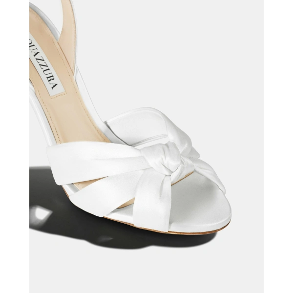 Aquazzura Nina Sandal 85 in White, view 6 | Sandals