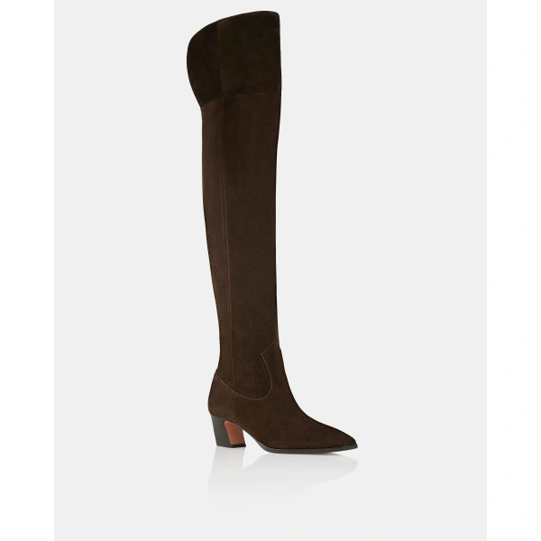 Aquazzura Nomad OTK Boot 50 in Espresso, view 2 | Knee-High Boots