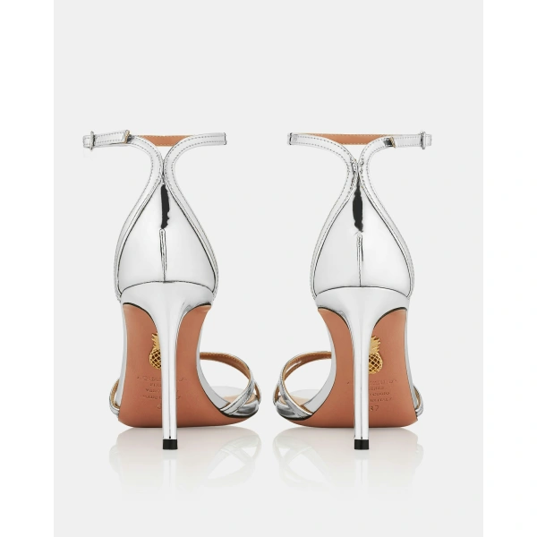 Aquazzura Nuda Sandal 85 in Silver, view 4 | Sandals