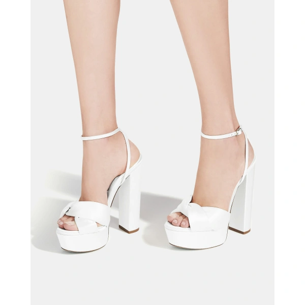 Aquazzura Olie Plateau 140 in White, view 5 | Platform Heels