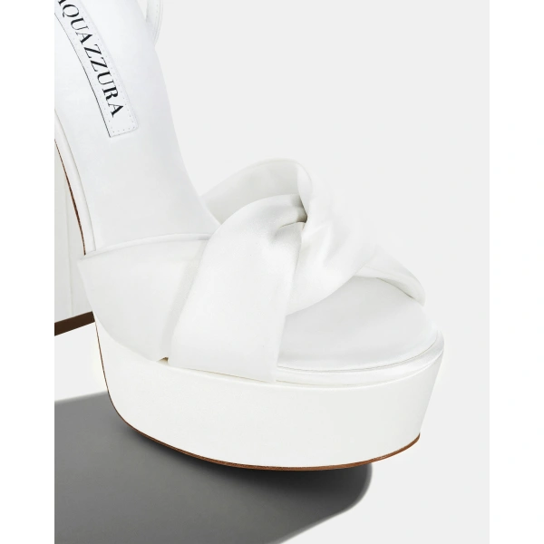Aquazzura Olie Plateau 140 in White, view 6 | Platform Heels