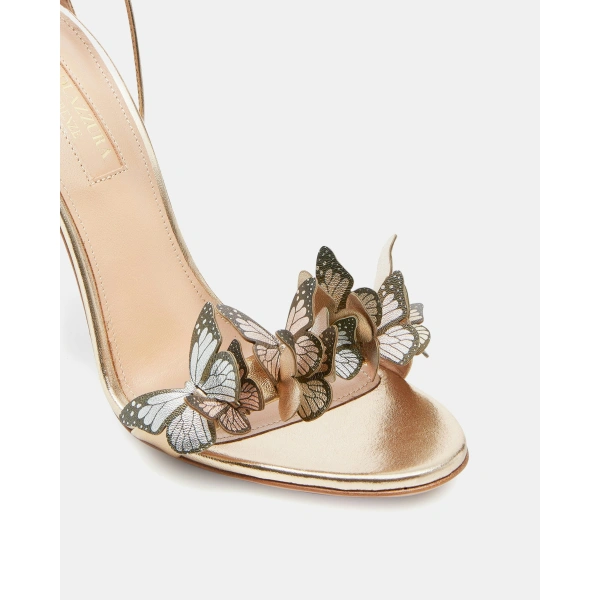 Aquazzura Papillon Sandal 105 in Soft Gold, view 6 | Sandals