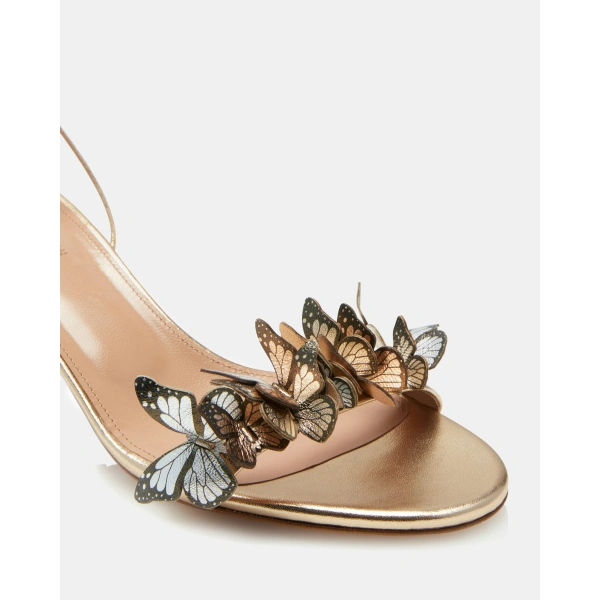 Aquazzura Papillon Sandal 50 in Soft Gold, view 6 | Sandals