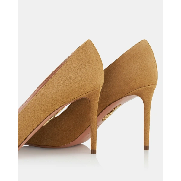 Aquazzura Purist Pump 85 in Camel, view 4 | Pumps