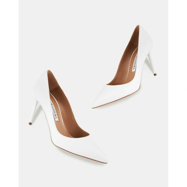 Aquazzura Purist Pump 85 in White, view 3 | Pumps