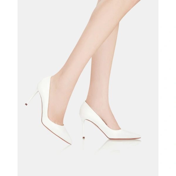Aquazzura Purist Pump 85 in White, view 5 | Pumps