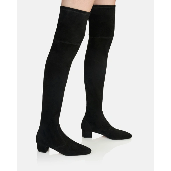 Aquazzura Remi OTK Boot 35 in Black, view 3 | Knee-High Boots