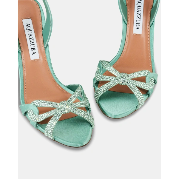 Aquazzura Ribbon Kiss Sandal 85 in Salvia, view 6 | Sandals