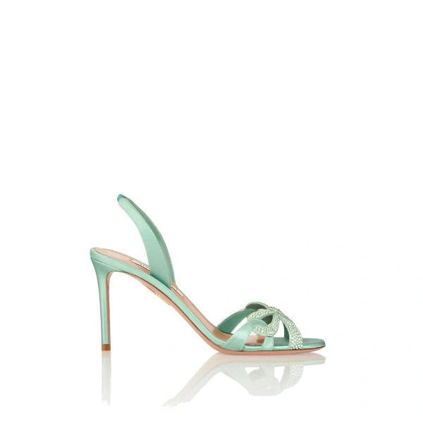Ribbon Kiss Sandal 85 in Salvia