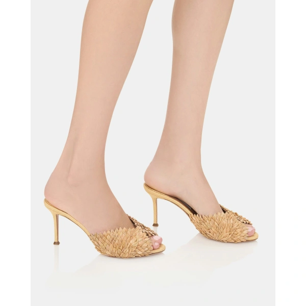 Aquazzura Rio Flirt Mule 75 in Natural, view 5 | Mules
