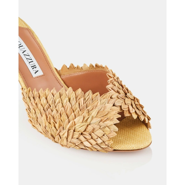 Aquazzura Rio Flirt Mule 75 in Natural, view 6 | Mules