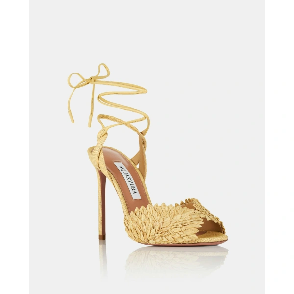 Aquazzura Rio Flirt Sandal 105 in Natural, view 2 | Sandals