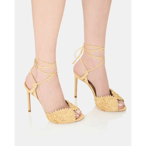 Aquazzura Rio Flirt Sandal 105 in Natural, view 4 | Sandals