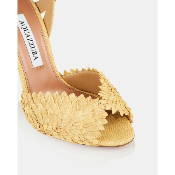 Aquazzura Rio Flirt Sandal 105 in Natural, view 6 | Sandals
