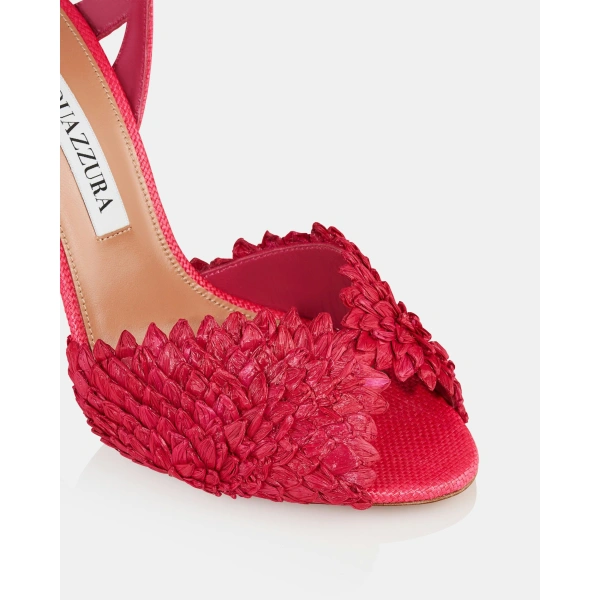 Aquazzura Rio Flirt Sandal 105 in Raspberry, view 6 | Sandals