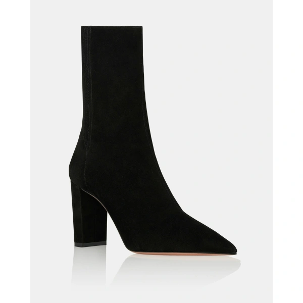 Aquazzura Saint Honore Block Bootie 85 in Black, view 2 | Ankle Boots