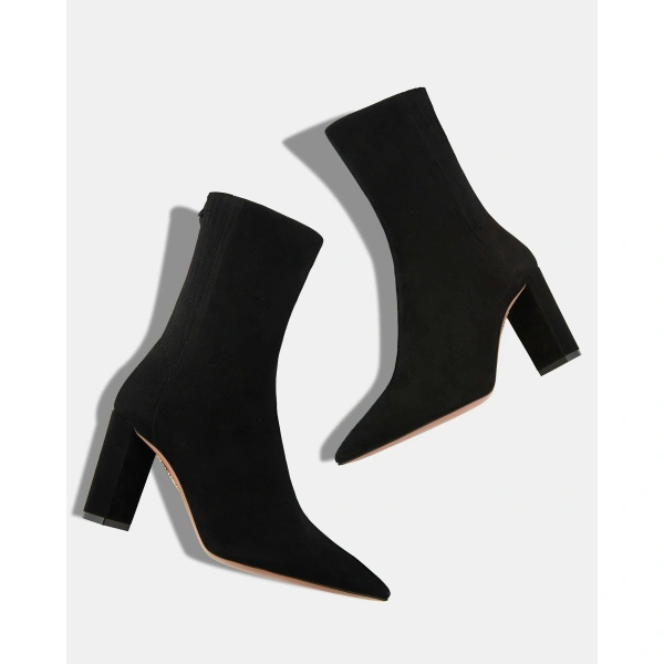 Aquazzura Saint Honore Block Bootie 85 in Black, view 3 | Ankle Boots