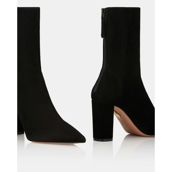 Aquazzura Saint Honore Block Bootie 85 in Black, view 4 | Ankle Boots