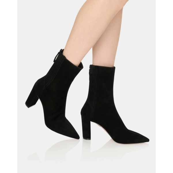 Aquazzura Saint Honore Block Bootie 85 in Black, view 5 | Ankle Boots