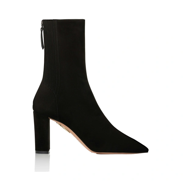 Aquazzura Saint Honore Block Bootie 85 in Black | Ankle Boots