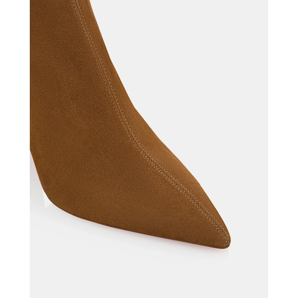 Aquazzura Saint Honore Block Bootie 85 in Chestnut, view 6 | Ankle Boots