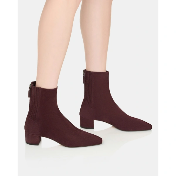 Aquazzura Saint Honore Bootie 35 in Rich Plum, view 5 | Ankle Boots