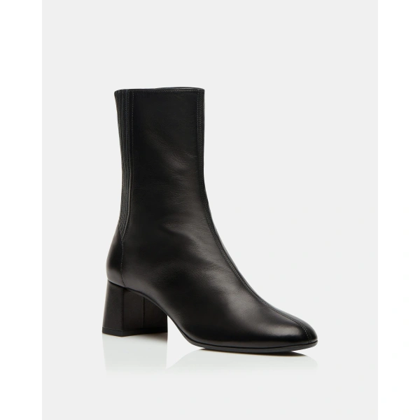 Aquazzura Saint Honore Bootie 50 in Black Nappa Leather, view 2 | Ankle Boots