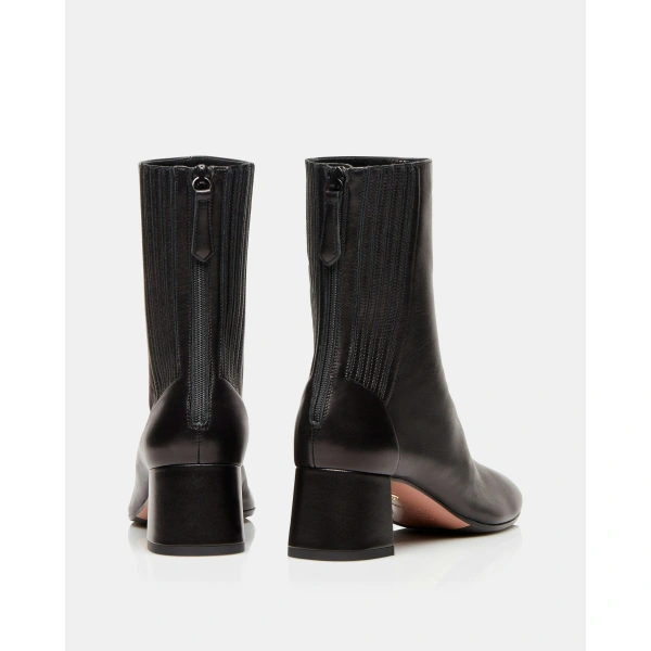 Aquazzura Saint Honore Bootie 50 in Black Nappa Leather, view 4 | Ankle Boots