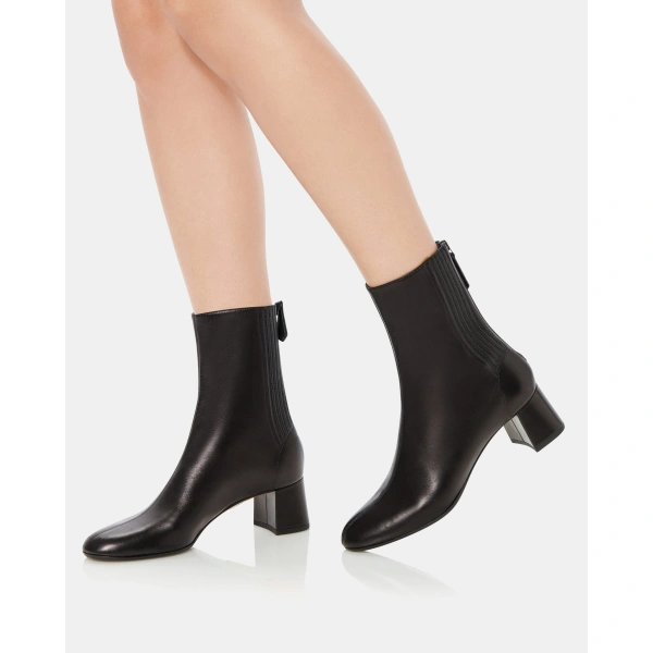 Aquazzura Saint Honore Bootie 50 in Black Nappa Leather, view 5 | Ankle Boots