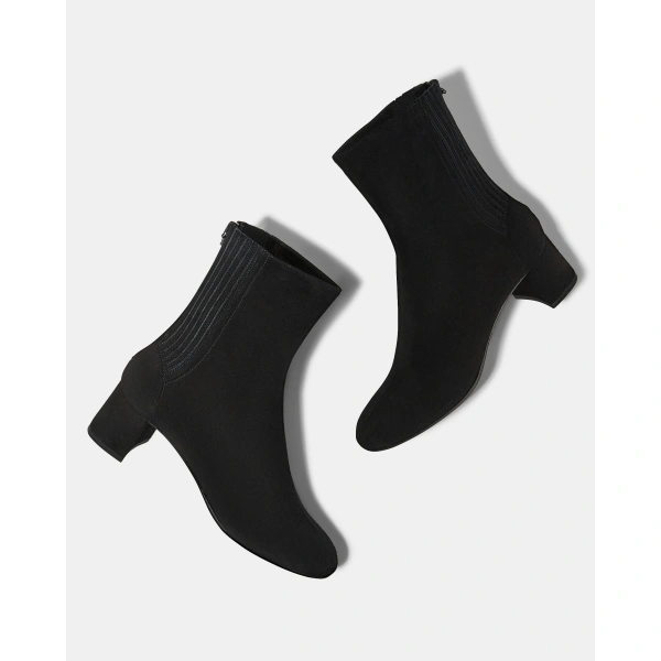 Aquazzura Saint Honore Bootie 50 in Black Suede, view 3 | Ankle Boots