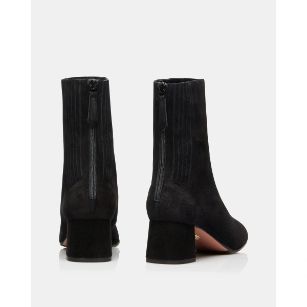 Aquazzura Saint Honore Bootie 50 in Black Suede, view 4 | Ankle Boots
