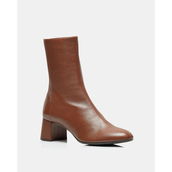 Aquazzura Saint Honore Bootie 50 in Cinnamon Nappa Leather, view 2 | Ankle Boots
