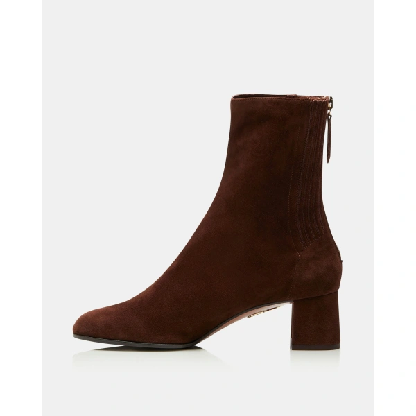 Aquazzura Saint Honore Bootie 50 in Espresso, view 3 | Ankle Boots