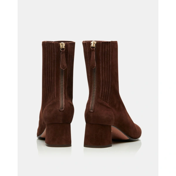 Aquazzura Saint Honore Bootie 50 in Espresso, view 4 | Ankle Boots
