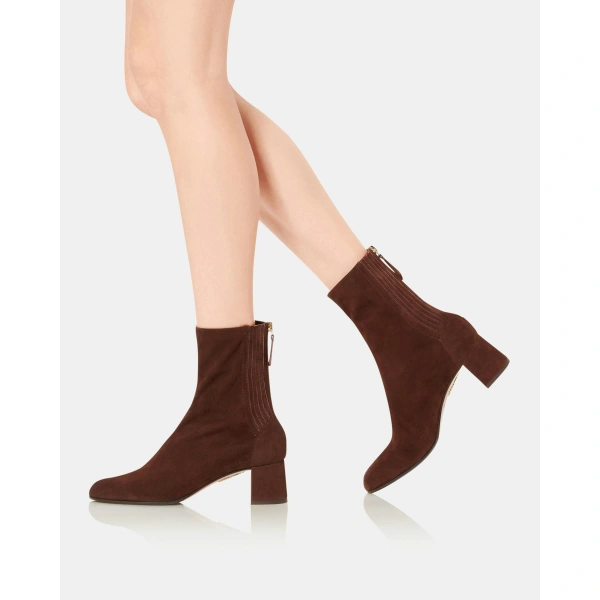 Aquazzura Saint Honore Bootie 50 in Espresso, view 5 | Ankle Boots