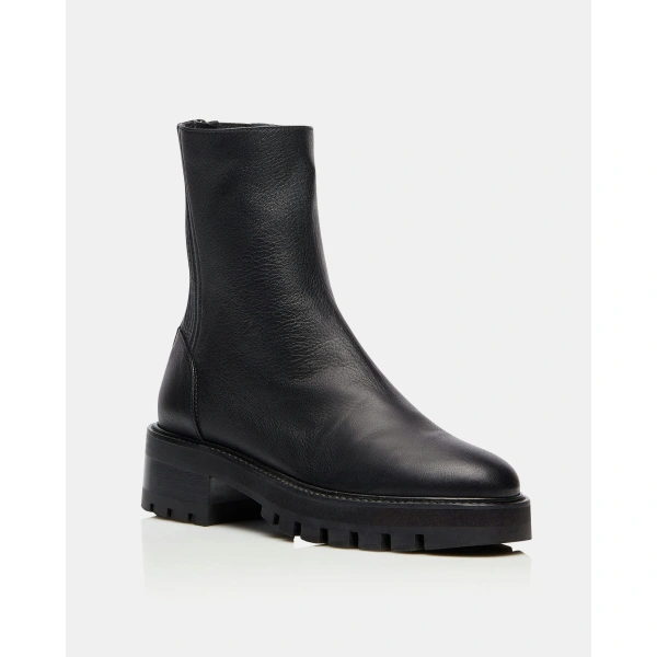 Aquazzura Saint Honore Combat Bootie in Black, view 2 | Ankle Boots