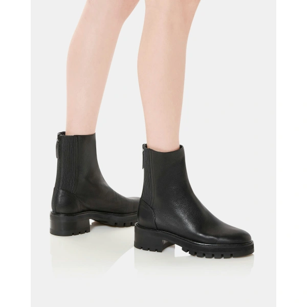 Aquazzura Saint Honore Combat Bootie in Black, view 5 | Ankle Boots
