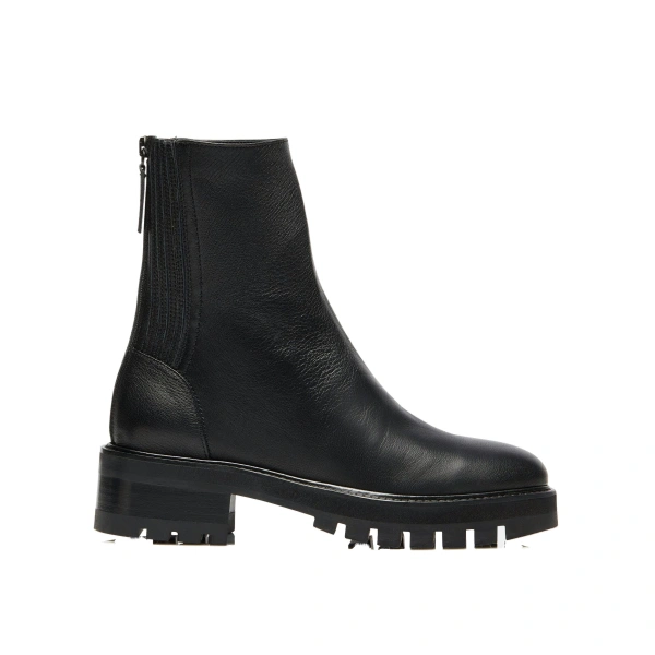 Aquazzura Saint Honore Combat Bootie in Black | Ankle Boots