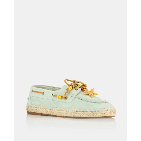 Aquazzura Seafarer Espadrille in Light Mint, view 2 | Espadrilles